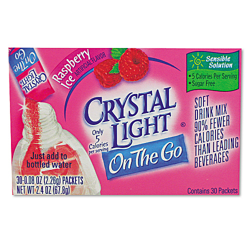 Crystal Light Flavored Drink Mix, Raspberry Ice, 30 .08oz Packets/Box (79800)
