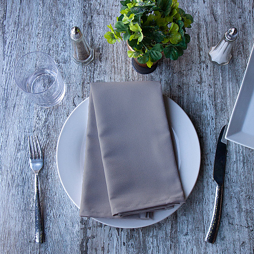 Mariposa Poly Spun Napkin 20x20 Dark Gray - Case Of 300 (NAP-CHGY-SPUN-CS)