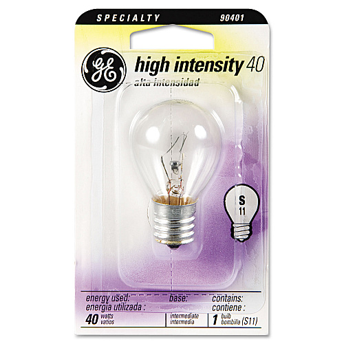 GE Incandescent S11 Appliance Light Bulb, 40 W, Clear (35156)