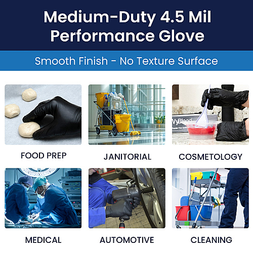 Vyblend Synthetic Vinyl Powder Free 4.5 Mil Gloves Black Sm, Case Of 1000 (GL-VN104BKFS)