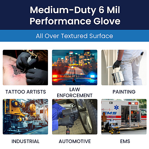 Shadow Nitrile Powder Free 6 Mil Exam Gloves Black Xl, Case Of 900 (SHD938)