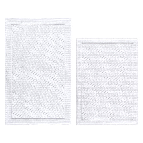 Host & Home Cotton 2pc Bath Mat Set 17x24/20x32 - White - Case Of 4 Sets (HH-BM-2PK-WH)
