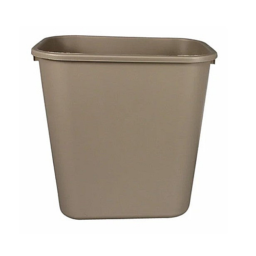 Rectangular Soft-sided Plastic Wastebasket, 28 Quart, No Pinchm Design, Seamless, Durable Molded Polyethylene, Beige, Case Of 12 (7702-15)