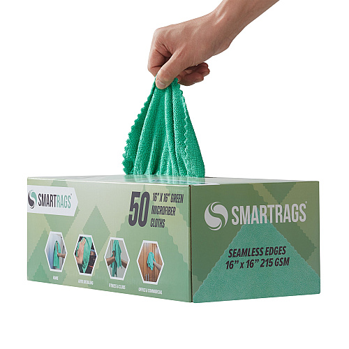 Smartrags Xl Microfiber 35 Gram 16x16 Green, Case Of 400 (M931G)