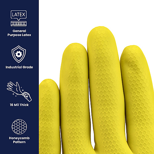 Proworks Latex 16 Mil General Purpose Gloves Yellow Sm, Case Of 120 (GL-L116LS)
