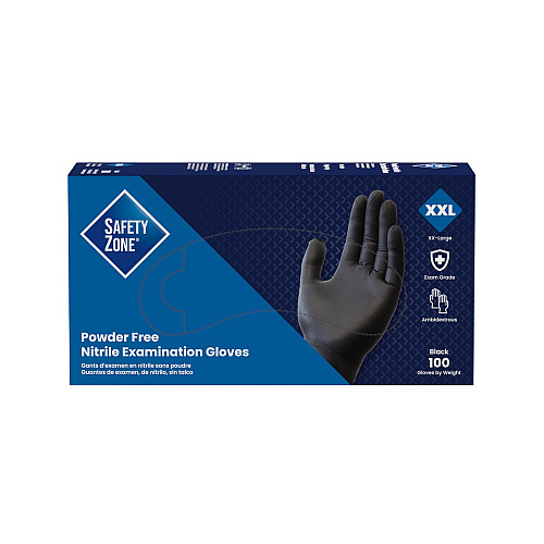 Safety Zone Nitrile Powder Free 5 Mil Exam Gloves Black 2xl, Case Of 1000 (GL-N145FXX)