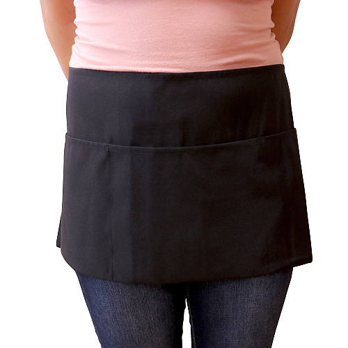 Mariposa Waist Apron 26x12 Black - Pack Of 12 (WAISTAPRON-BLK)