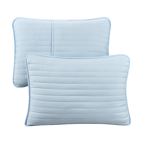 Host & Home Brushed Microfiber Quilt Set - Twin, Light Blue - 1 Set (P-MFQT-TWSET-LB)