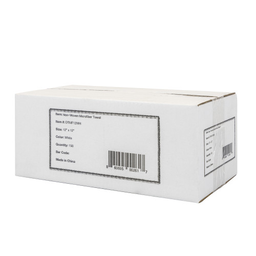 Disposable Microfiber Towel, White 12" X 12", 150/box, 8 Boxes/case, Box Of 150 (DTMF12WH)
