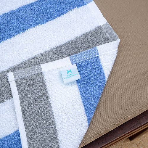 Cabo Cabana Beach Towel 30x70 Greyavy - Pack Of 4 (CABOCABANA-GY/NV)
