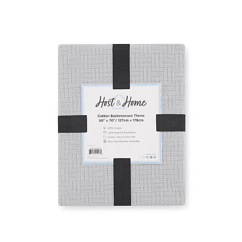 Host & Home Cotton Throw Blanket 50x70 Light Gray - 1 Each (P-THCOT-5070-LG)