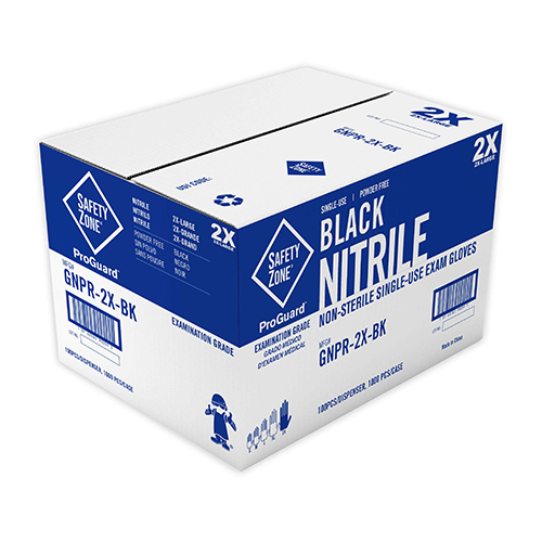 Safety Zone Nitrile Powder Free 3.5 Mil Exam Gloves Black 2xl, Case Of 1000 (GNPR-2X-BK)