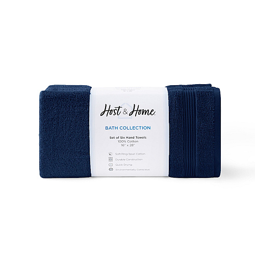 Host & Home Hand Towel 16x28 Navy - Pack Of 6 (HT-HH1628-3.5-NVY)