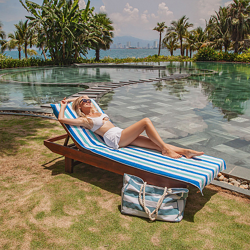 Cabo Cabana Chaise Cover 30x85 Navy/blue - Pack Of 2 (CC-CABOCABANA-NV/BL)