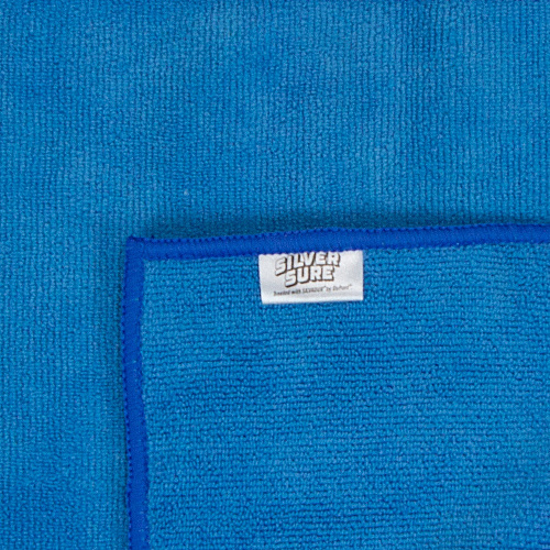 Silversure Anti-microbial Cleaning Cloth 16x16 Blue, Pack Of 12 (P915101B-SLV)