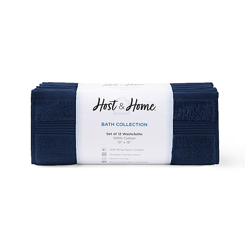 Host & Home Washcloth 13x13 Navy - Case Of 60 (WC-HH-1313-NV-CS)