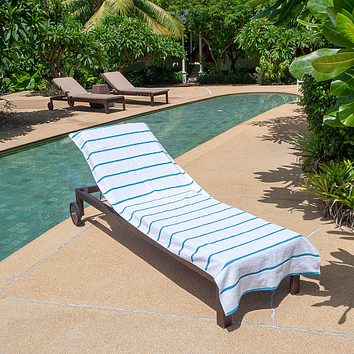 Las Rayas Chaise Cover 30x85 Blue - Case Of 12 (CC-HS3085BL-2PK-CS)