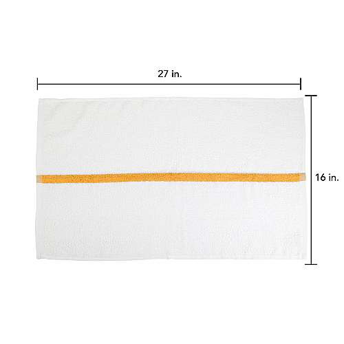 Power Gym Hand Towel 16x27 Gold Stripe - Case Of 120 (PWR-1627-3GLDCS-CS)