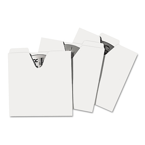 Vaultz CD File Folders, 1 Disc Capacity, White, 100/Pack (VZ01096)