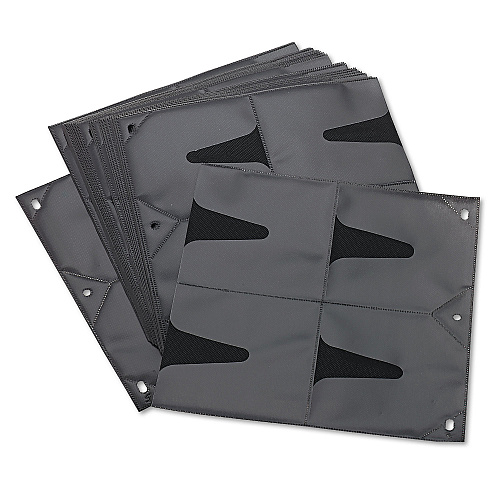 Vaultz Two-Sided CD Refill Pages for Three-Ring Binder, 8 Disc Capacity, Clear/Black, 25/Pack (VZ01401)