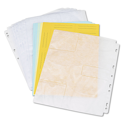 Innovera Two-Sided CD/DVD Pages for Three-Ring Binder, 6 Disc Capacity, Clear, 10/Pack (IVR39301)