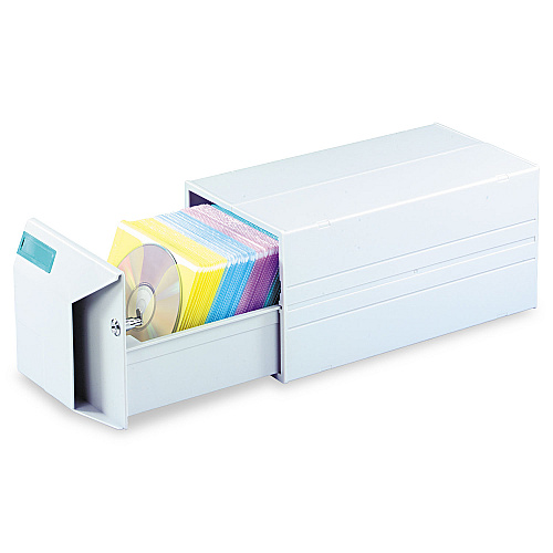 Innovera CD/DVD Storage Drawer, Holds 150 Discs, Light Gray (IVR39501)