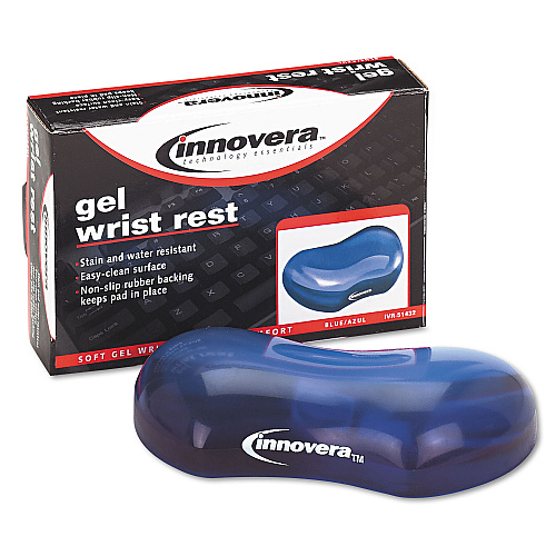 Innovera Gel Mouse Wrist Rest, 4.75 x 3.12, Blue (IVR51432)