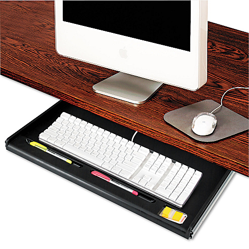 Innovera Standard Underdesk Keyboard Drawer, 21.38"w x 12.88"d, Black (IVR53010)