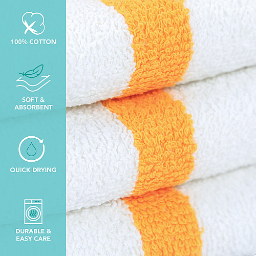 Power Gym Bath Towel 22x44 Gold Stripe - Case Of 60 (PWR-2244-6GLDCS-CS)
