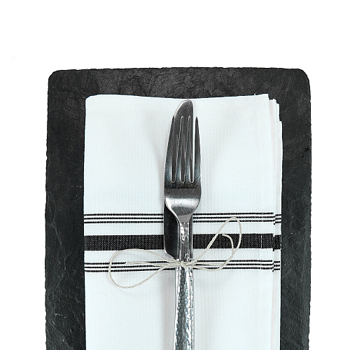 Mariposa Bistro Napkin 18x22 Black Stripe - Case Of 120 (BISTRO-BL-CS)