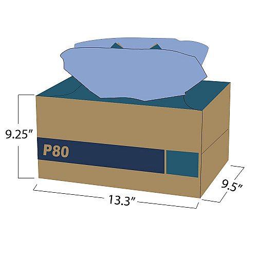Taskbrand P80 Hydrospun Interfold Wiper, Blue, 11x16.75, 160/dc, Case Of 160 (N-P080ITB)