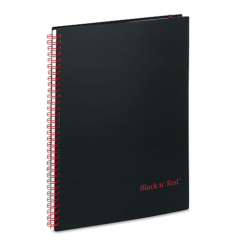 Black n' Red Flexible Cover Twinwire Notebooks, SCRIBZEE Compatible, 1-Subject, Wide/Legal Rule, Black Cover, (70) 11 x 8.5 Sheets (K66652)