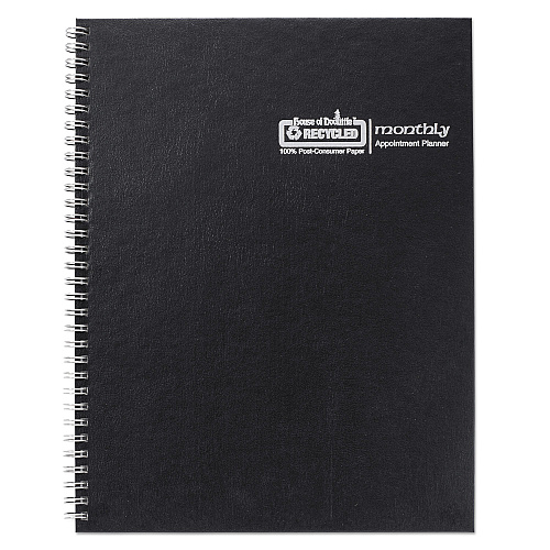 House of Doolittle Monthly Hard Cover Planner, 11 x 8.5, Black Cover, 14-Month: Dec 2025 to Jan 2027 (26292)