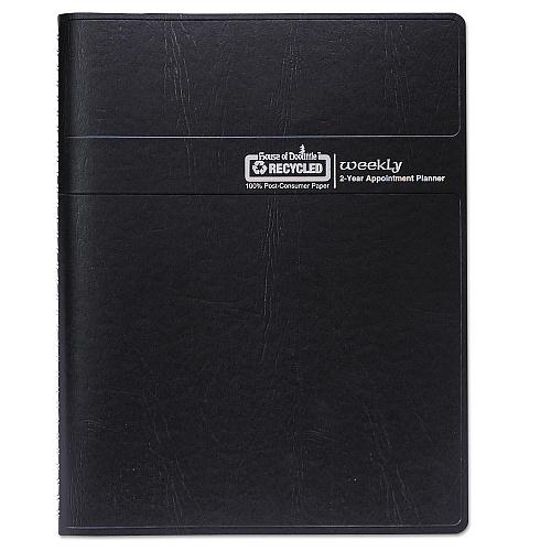 House of Doolittle Recycled Professional Weekly Planner, 15-Minute Appts, 11 x 8.5, Black Wirebound Soft Cover, 24-Month: Jan 2026 to Dec 2027 (272002)