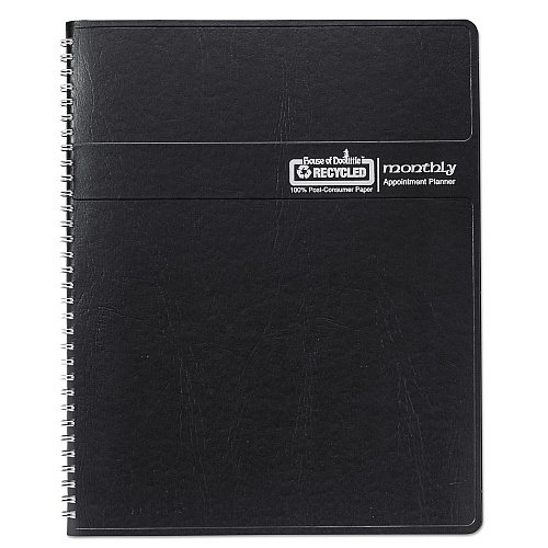 House of Doolittle 14-Month Recycled Ruled Monthly Planner, 8.75" x 6.78", Black Cover, 14-Month: Dec 2025 to Jan 2027 (262602)