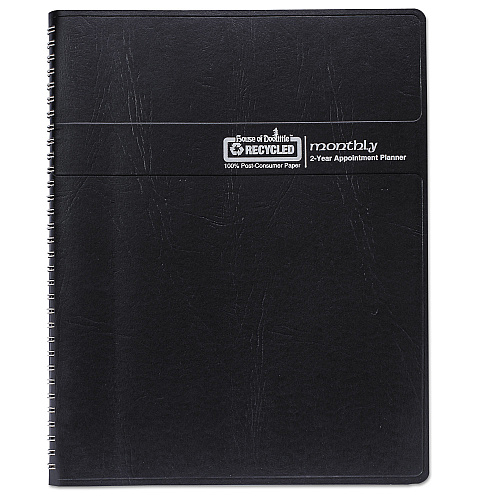 House of Doolittle 24-Month Recycled Ruled Monthly Planner, 11 x 8.5, Black Cover, 24-Month: Jan 2026 to Dec 2027 (262002)