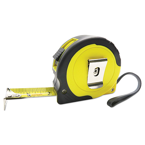 Boardwalk&reg; 25 ft Tape Measure, Plastic Case, Black/Yellow, Each (BWKTAPEM25)