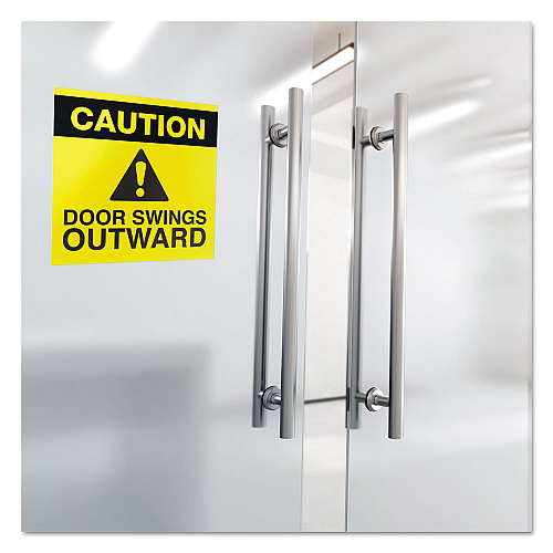 Avery Surface Safe Removable Label Safety Signs, Inkjet/Laser Printers, 7 x 10, White, 15/Pack 7" Width x 10" Length - Removable Adhesive - Rectangle - Laser, Inkjet - White - Film - Water Resistant - 1 / Sheet - 15 Total Sheets - 15 / Pack (61515)