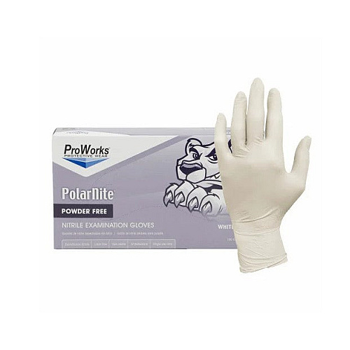 Proworks Nitrile Powder Free 4 Mil Exam Gloves White Med - Case Of 1000 (GL-N133FM)