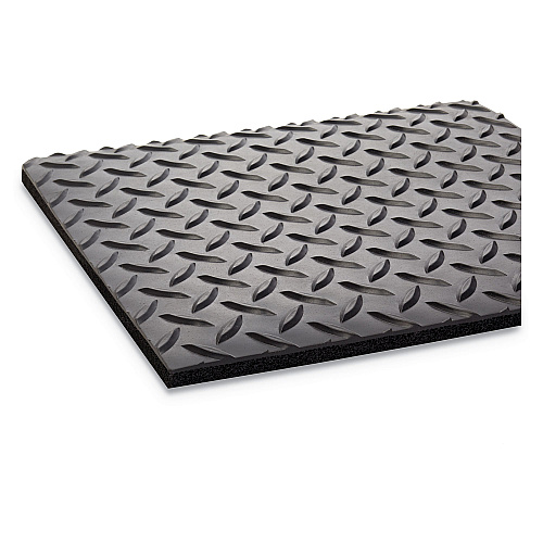 Crown Mats Industrial Deck Plate Anti-Fatigue Mat, Vinyl, 36 x 60, Black (CD0035DB)