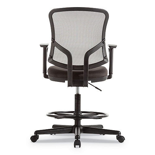 Alera Everyday Task Stool, Fabric Seat, Mesh Back, Supports Up to 275 lb, 20.9" to 29.6" Seat Height, Black (ALETE4617)