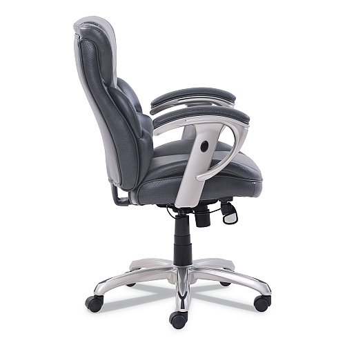 SertaPedic Emerson Task Chair, Supports Up to 300 lb, 18.75" to 21.75" Seat Height, Gray Seat/Back, Silver Base (49711GRY)