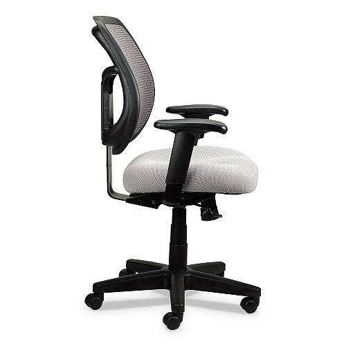 Eurotech Apollo Mid-Back Mesh Chair, 18.1" to 21.7" Seat Height, Silver Seat, Silver Back, Black Base (MT9400SR)