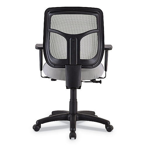 Eurotech Apollo Mid-Back Mesh Chair, 18.1" to 21.7" Seat Height, Silver Seat, Silver Back, Black Base (MT9400SR)