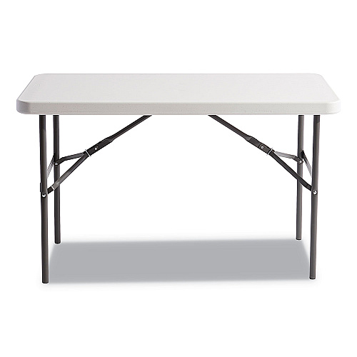 Alera Banquet Folding Table, Rectangular, Radius Edge, 48w x 24d x 29h, Platinum/Charcoal (ALE65603)