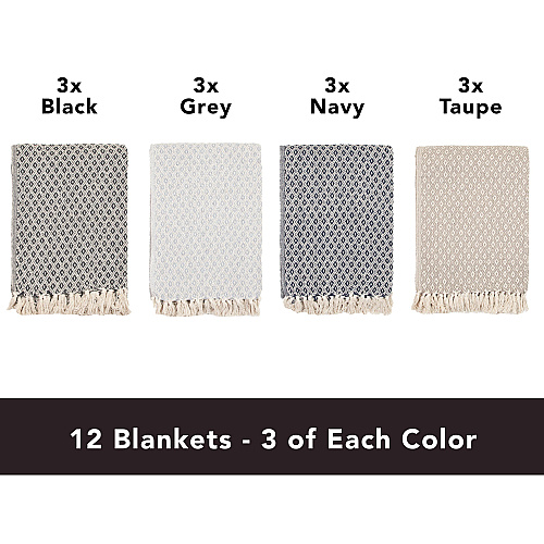 Common Ground Throw 50x70 Diamond Pattern - Case Of 12 (THROW-DIA-50X70-CS)
