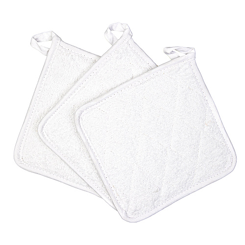 Cooks Linen Pot Holder 7x7 White - Pack Of 12 (POT-WHITE)