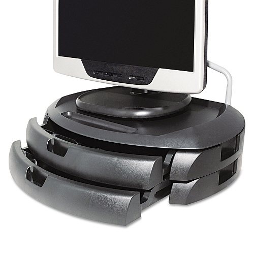 Kantek LCD Monitor Stand, 18" x 12.5" x 5", Black, Supports 35 lbs Flat Panel Display Type Supported - 5" Depth - Black (MS200B)
