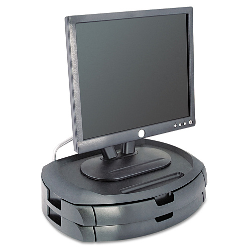 Kantek LCD Monitor Stand, 18" x 12.5" x 5", Black, Supports 35 lbs Flat Panel Display Type Supported - 5" Depth - Black (MS200B)