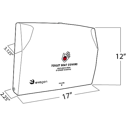 Evogen High Capacity No-touch Toilet Seat Cover Dispenser, White, 17"x12"x3.125" - 1 Each (EVNT1-HCW)